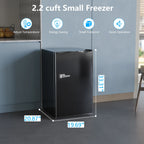 KNDKO Upright Freezer, 3.0Cu.ft Mini Freezer with Adjustable Thermostat & Removable Shelves, Stand Up Freezer for Home/Office, Black