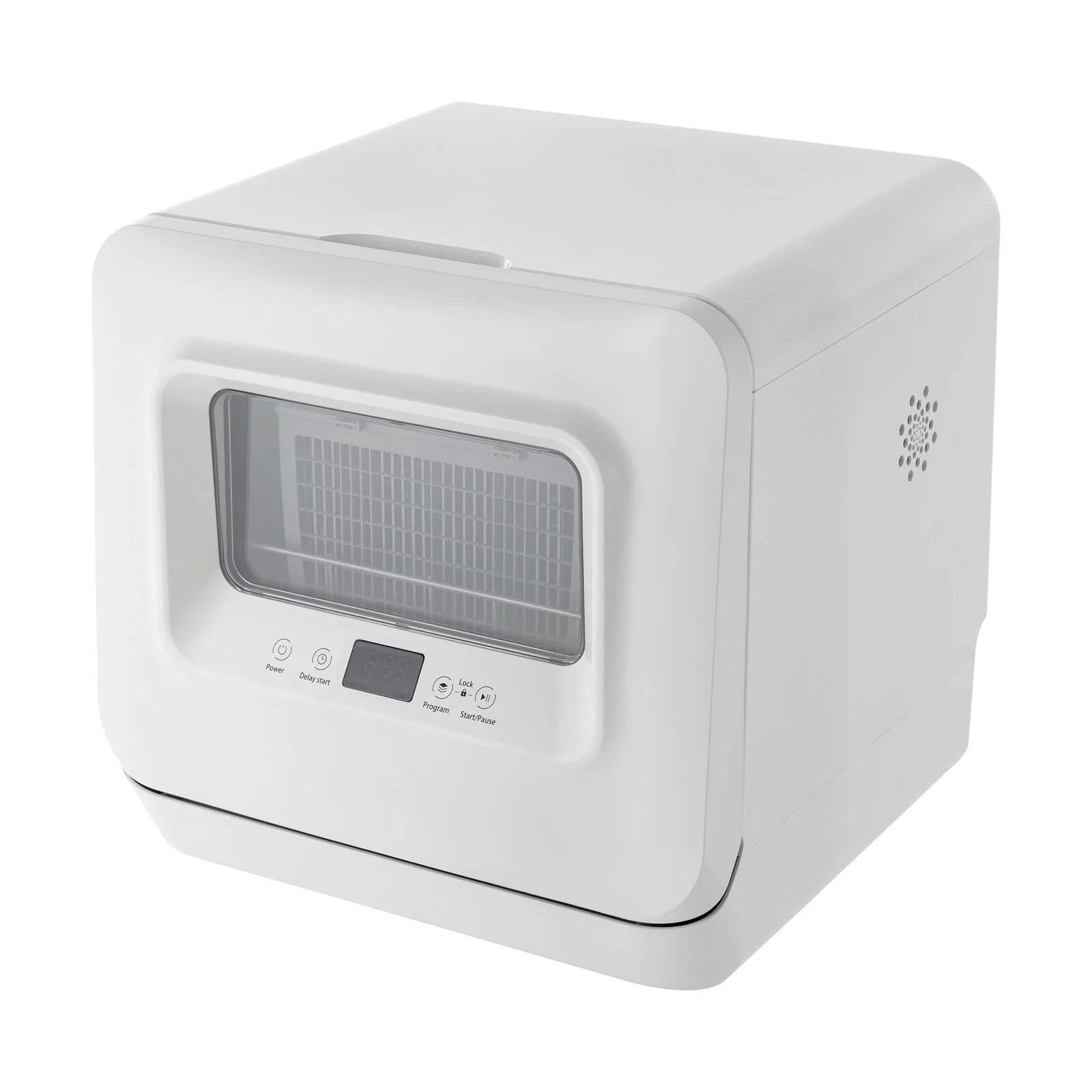 Modern Rectangular Portable Compact Countertop Mini Dishwasher with Water Tank Leak-Proof Air Dry White 120V 785W 17.32*16.25*16.69in for Apartments, Snack Bars, Dorms