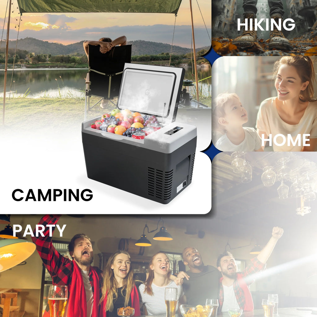 Simzlife 12 Volt 19QT(18L) Portable Car Refrigerator, -4℉~50℉, 12/24V DC & 110-240V AC, Mini Fridge for RV Camping, Travel, Truck, Home, Black