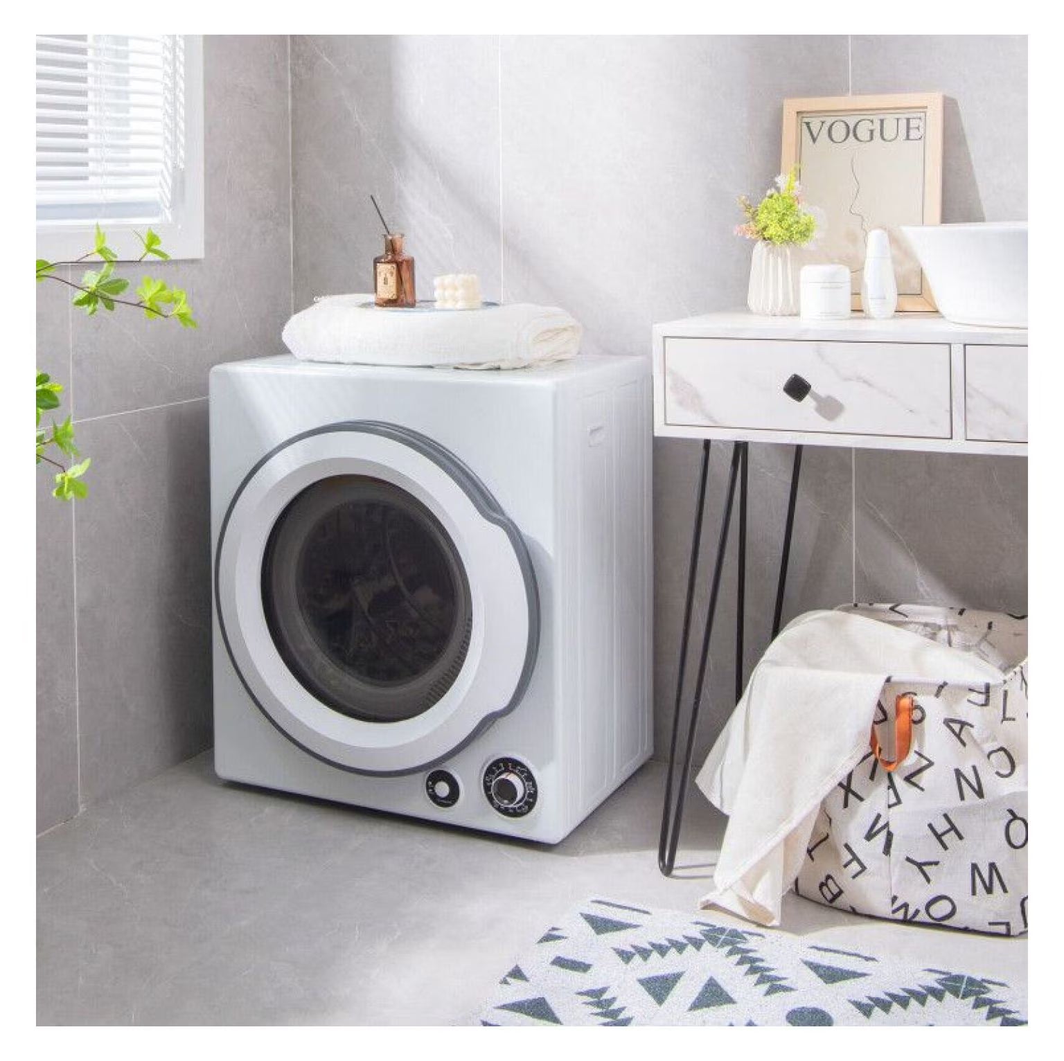 Electric Laundry Dryer, 13.2lbs Compact Tumble Dryer with Stainless Steel Tub, 4 Drying Modes, 2 Heat Settings, ETL Certified - for Apartments, Dorms, RVs