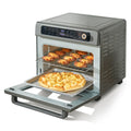 12-In-1 air-fried toaster oven, 25L convection table oven, 1700W stainless steel with pizza pan, rack and gloves, 12-slice and 12-inch pizza capacity