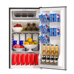 Frestec 3.2 Cu ft One Door Mini Fridge, Estar, Stainless Steel Look, New