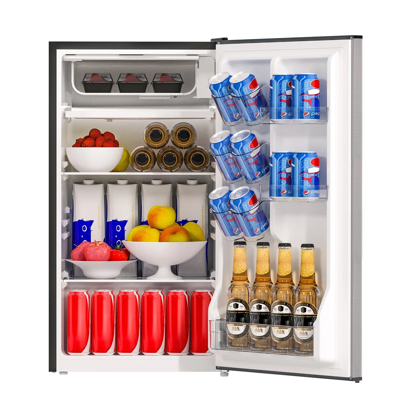 3.1 Cubic Feet Freestanding Mini Fridge Compact refrigerator grey