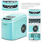 Costway Silver Portable Compact Electric Ice Maker Machine Mini Cube 26lb/Day