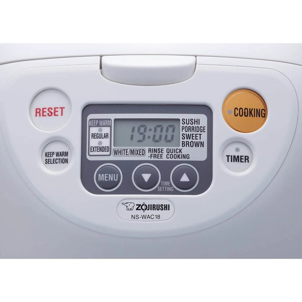 Zojirushi Micom Rice Cooker and Warmer (10-Cup / Cool White) with Bamboo Stir Spatula and Mitt