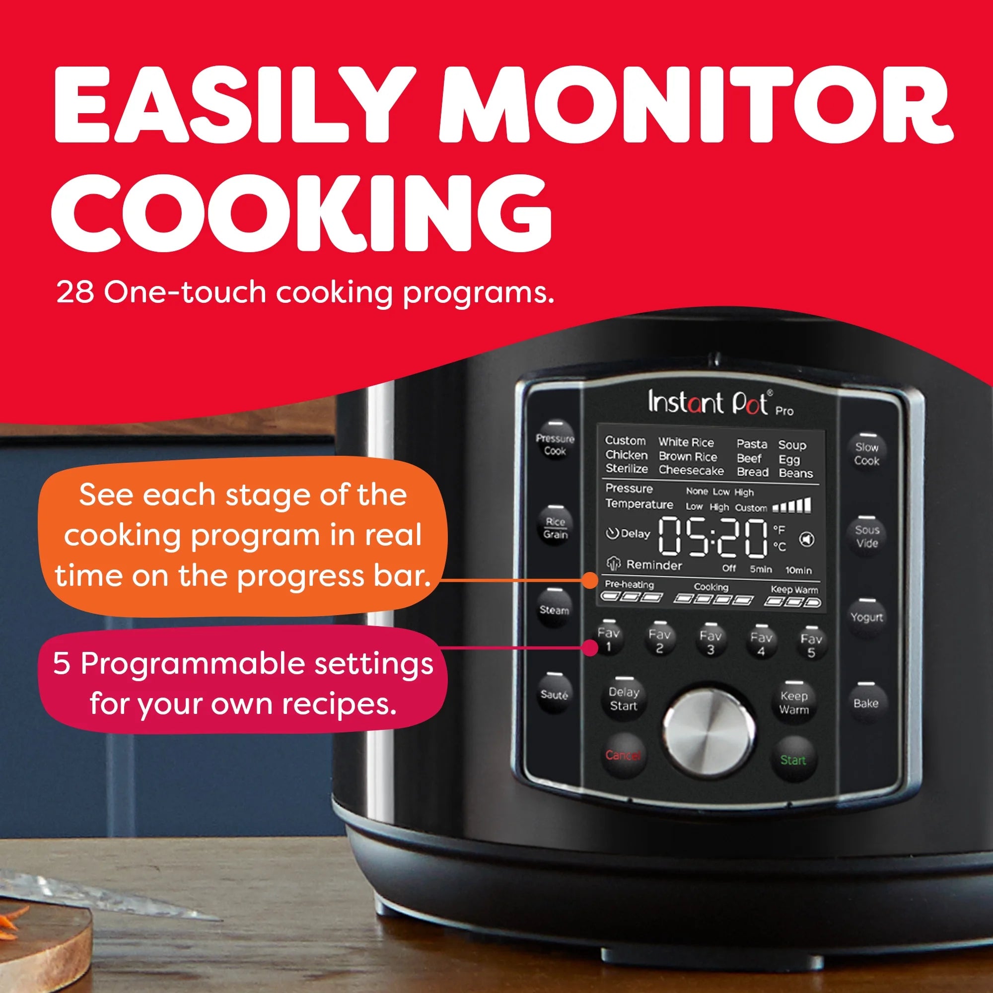 Instant Pot Pro 8-Quart Electric Pressure Cooker, 10-in-1 Slow Cooker, Rice/Grain Cooker, Steamer, Saut��, Sous Vide, Yogurt Maker, Sterilizer and Warmer