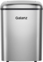 Galanz Portable Countertop Electric Maker Machine 26 lbs in 24 Hours, 9 Bullet Shaped Cubes Ready in 9 Minutes, 2 Ice Sizes, Perfect for Parties & Home Bar, 2.1 L, Retro Red