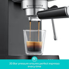 CASABREWS CM5418 20-Bar Espresso Machine and Coffee Maker, Silver