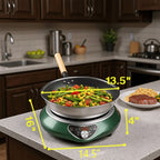 Induction Cooktop 1700W 85V~120V Wok Pan (included) Portable Electric Stove 18 Hours Timer 16 Level Temp&Power Ctrl Cookware Appliances Skillet Plates