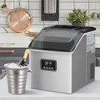 Resenkos Ice Maker Machine, Machine for Making Ice Cubes, 48 lbs Stainless Self-Clean Ice Maker with LCD Display