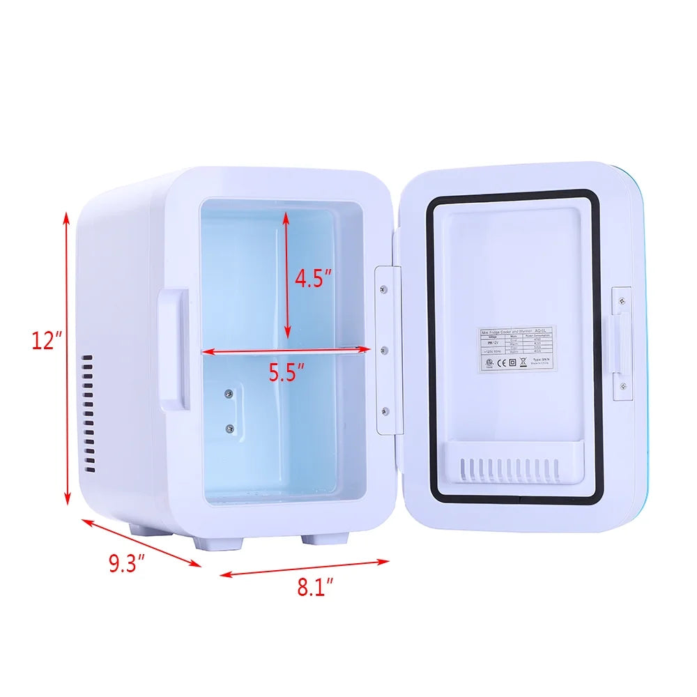 Clearance! Mini Refrigerator for Office, Electric Cooler & Warmer (6Liter/8Can) Portable Compact Personal Fridge, 100% Freon-Free & Eco-Friendly for Car, Trip, Outdoor, Office, Dorm, Apartment, S11399