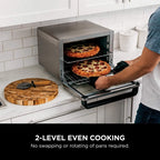 Restored Ninja DT201 Foodi 10-in-1 XL Pro Air Fry Oven, Large Countertop Convection Oven, Digital Toaster Oven, Dehydrate, Reheat, 1800 Watts, Stainless (Refurbished)