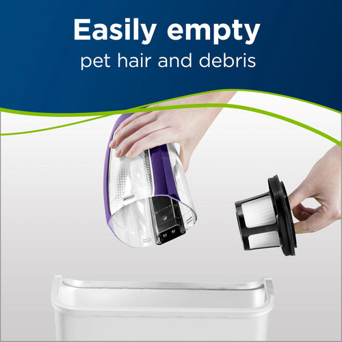 BISSELL Pet Hair Eraser Lithium Ion Cordless Hand Vacuum, Purple, 2390A