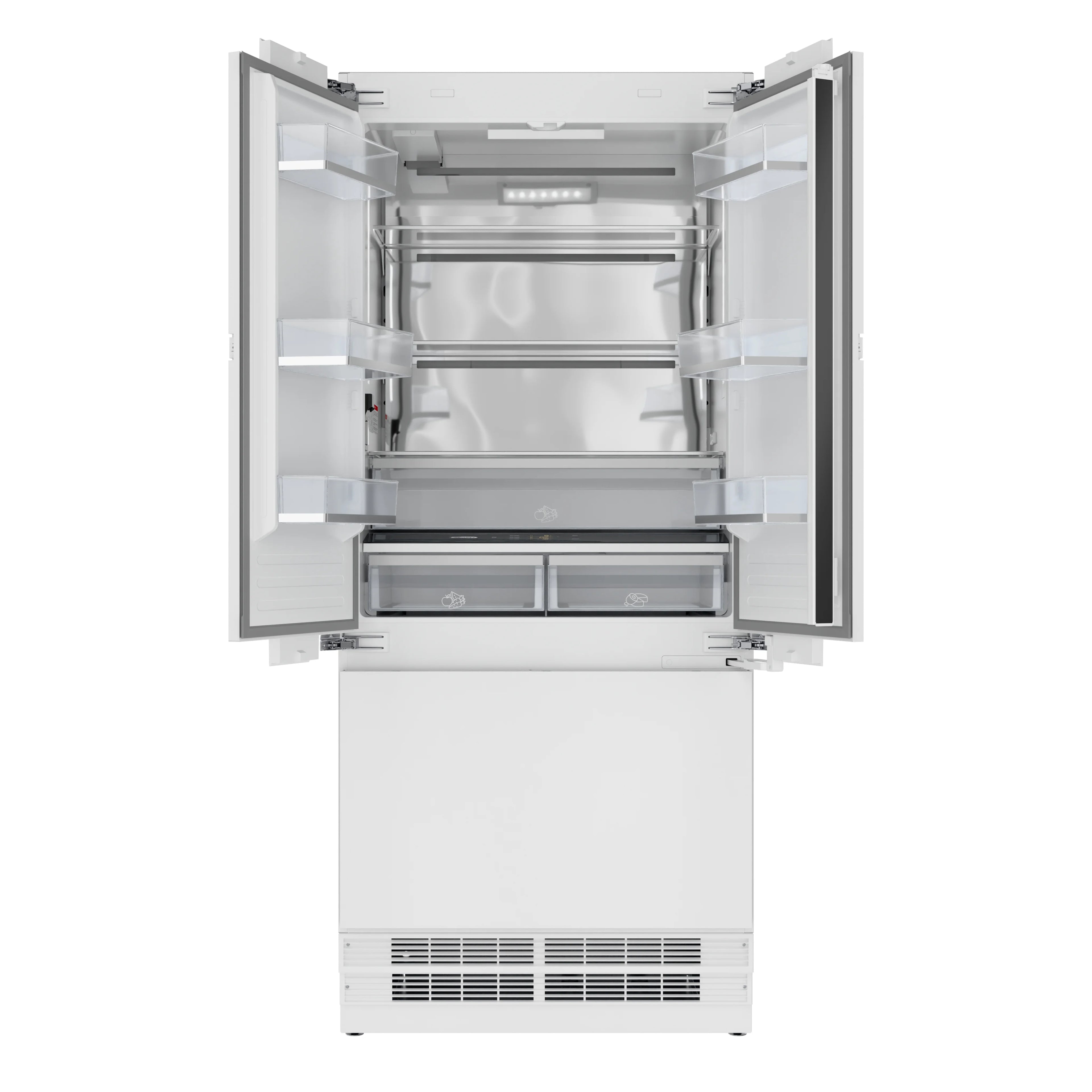 36 In. Panel Ready French Door Refrigerator With Ice maker, water dispenser, Frost Free . 19.6 total cubic feet