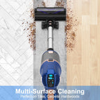 Cordless Vacuum Cleaner,30Kpa 60Mins Stick Vacuum Cleaner with LED Touch Screen,Lightweight Vacuum for Home Pet Hair Carpet Hard Floors V11(Blue)