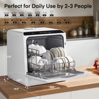 Countertop Dishwasher with Timeing Function, 6 Programs, 360��Dual Spray, 167�H High-Temp, Mini Portable Dishwasher for Home,Apartments,RVs