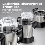 Hamilton Beach Professional 2.2 HP 120V Juicer Mixer Grinder with 3 Stainless Steel Jars, 1.5 Liters, Model 58770