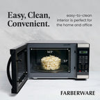 Farberware Countertop Microwave Oven with LED Lighting & Child Lock, 0.7 Cu Ft Black