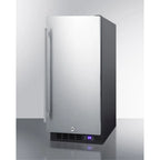 15" wide frost-free freezer for built-in or freestanding use, with integrated door frame to accept overlay panels