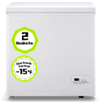 DEMULLER 3.5 Cu. ft Chest Freezer Small Freezers with Top Open Door Freestanding Black