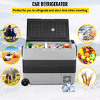 VEVOR Car Refrigerator 48Qt, Dual Zone Car Fridge Freezer12/24V DC & 110-240V AC Electric Compressor Cooler for Truck Vehicle RV
