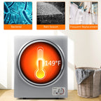 Costway Electric Tumble Compact Laundry Dryer Stainless Steel Wall Mounted 1.5 cu .ft.