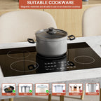 Empava 30 inch Electric Stove Induction Cooktop with 4 Boost Burners Smooth Surface Vitro Ceramic Glass in Black