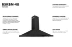 ZLINE 36 in. Wall Mount Range Hood in Black Stainless Steel (BSKBN-36)