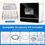 BLITZHOME Portable Countertop Dishwashers, Compact Smart Dishwashers with 5 L Built-in Water Tank,5 Modes and Baby Care for Apartments& RVs, No Installation Needed