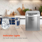 Magic Chef Brand - New Model MCIM22SV 27 lb. Capacity Portable Ice Maker (Silver) Bullet Ice Cubes