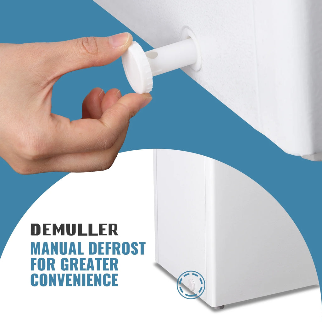 DEMULLER Chest Freezer 5.0 Cu. ft Removable Stainless Steel Basket Mini Freezer White YX-110