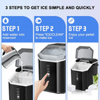 LHRIVER Countertop Nugget Ice Maker, 35Lbs/24H, Soft Chewable Ice, Ice Scoop, Self-Cleaning, White
