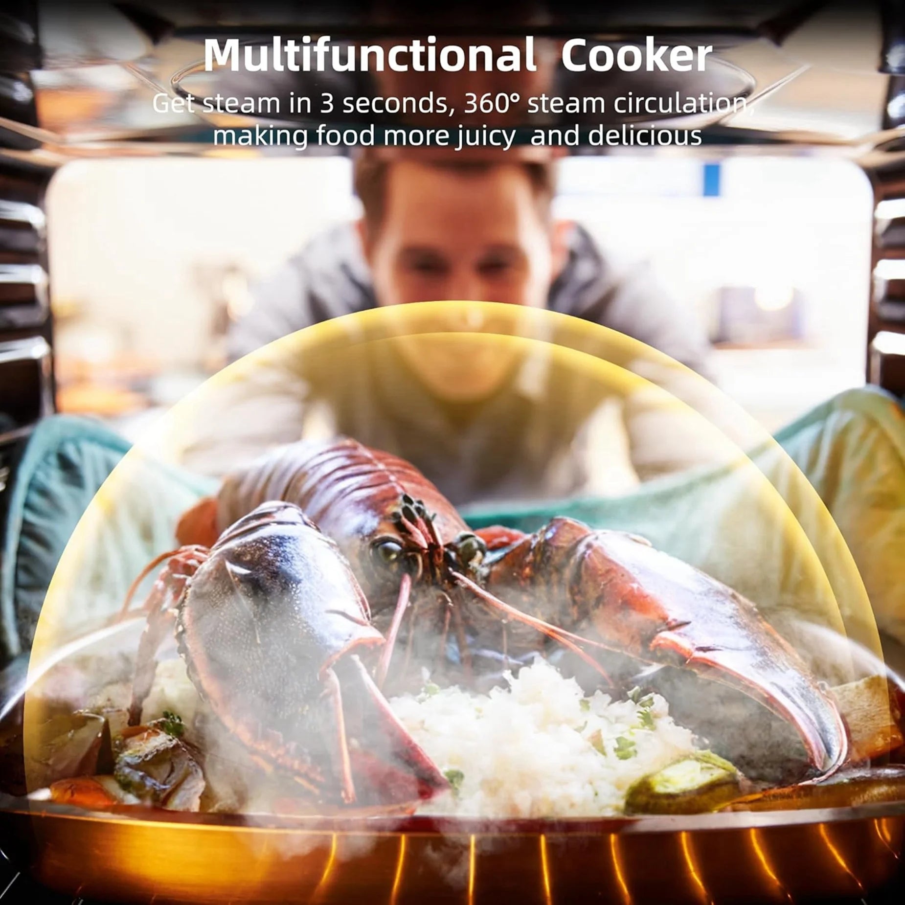 Aoile 24" Built-in Single Wall Convection Oven with 2.5 Cu.Ft. Capacity, 3000W Electric Oven with 11 Cooking Modes, Touch Control