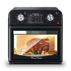 PlumChef 13 Quart 4 Slices Air Fryer Convection Toaster Oven, 1500W, 7 in 1 Multifunction with Roast, Bake, Grill, Broil, Toast, Dehydrate, Defrost, Stainless Steel