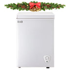 3.5 Cubic Chest Freezer, Compact Deep Freezer with Top Open Door and Removable Storage Basket, 7 Gears Temperature Control, Energy Saving, for Office Dorm or Apartment