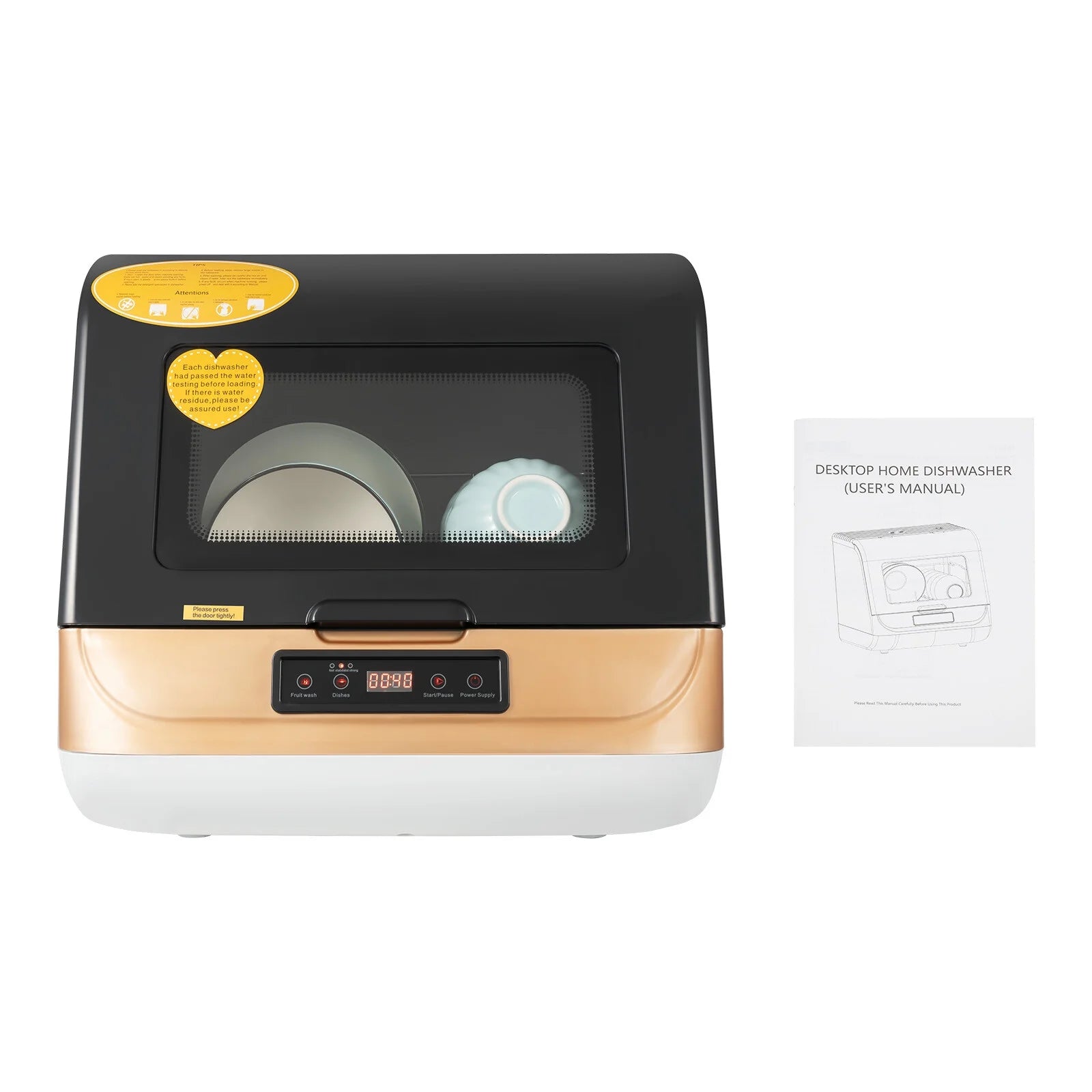 800W Compact Countertop Dishwasher Portable Mini Dish Washer 4 Washing Programs 110V 17.72*15.75*17.6in for Home Use, Business