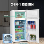 Giantex Compact Refrigerator, 3.4 cu. ft. Mini Cooler Fridge, Freestanding Fridge w/Adjustable Thermostat, Black