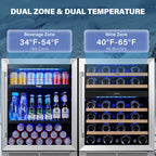 Yeego 30" Wine and Beverage Refrigerator,Two 15" Wine and Beverage Cooler Under Counter or Freestanding, Hold 33 Bottles and 80 Cans(Two Pack)