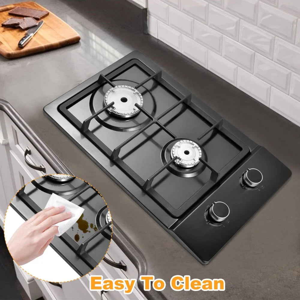 24 Inch Propane Stove Indoor, 4 Built in Thermocouple Protection Propane Cooktop with Powerful Built-in Burners, Multi-Function Tabletop Stove for Kitchen Cooking