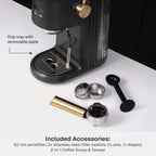 Thyme & Table Barista Mini Espresso Machine with 15-Bar Pressure and Steam Wand, Sand White
