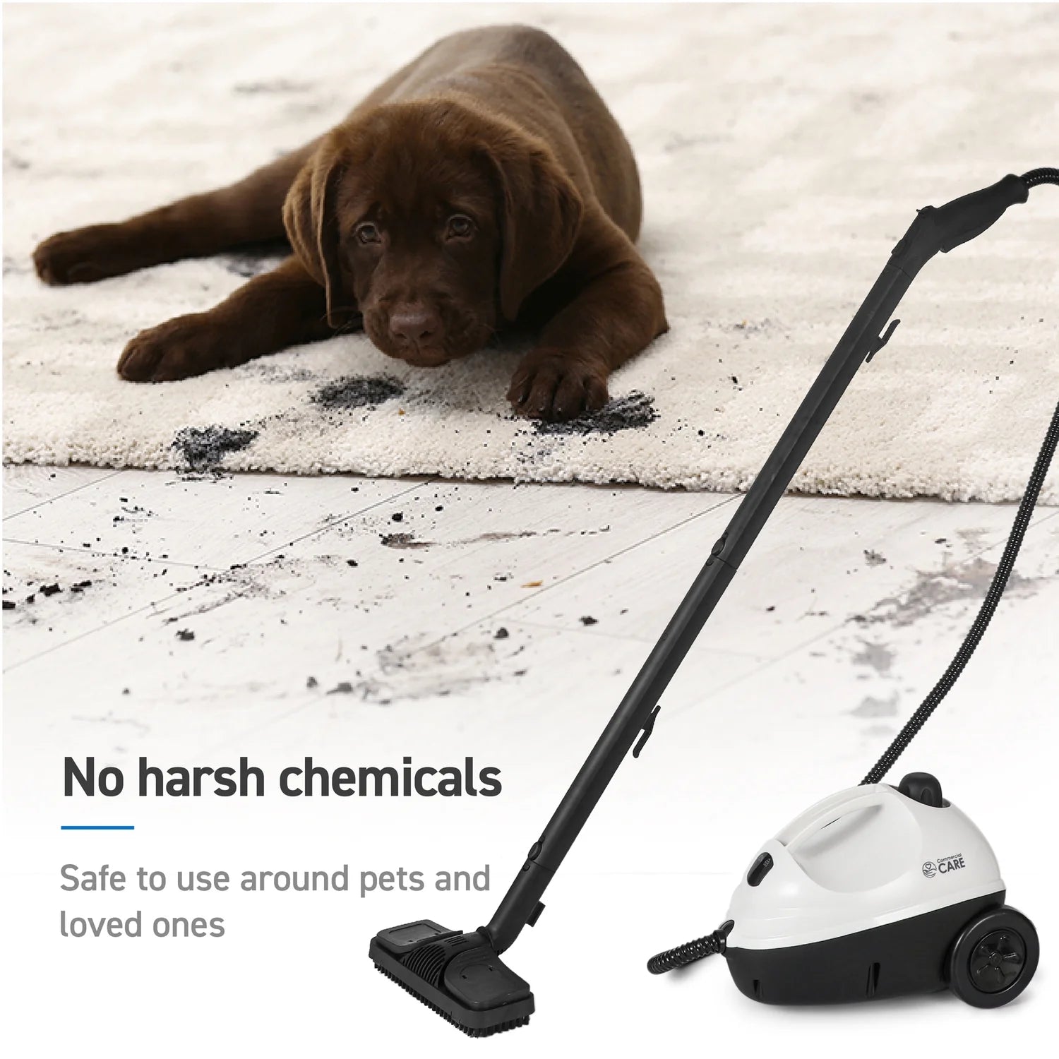 Commercial CARE Corded Electric Multipurpose Portable Canister Steam Cleaner with Accessories CCFC150
