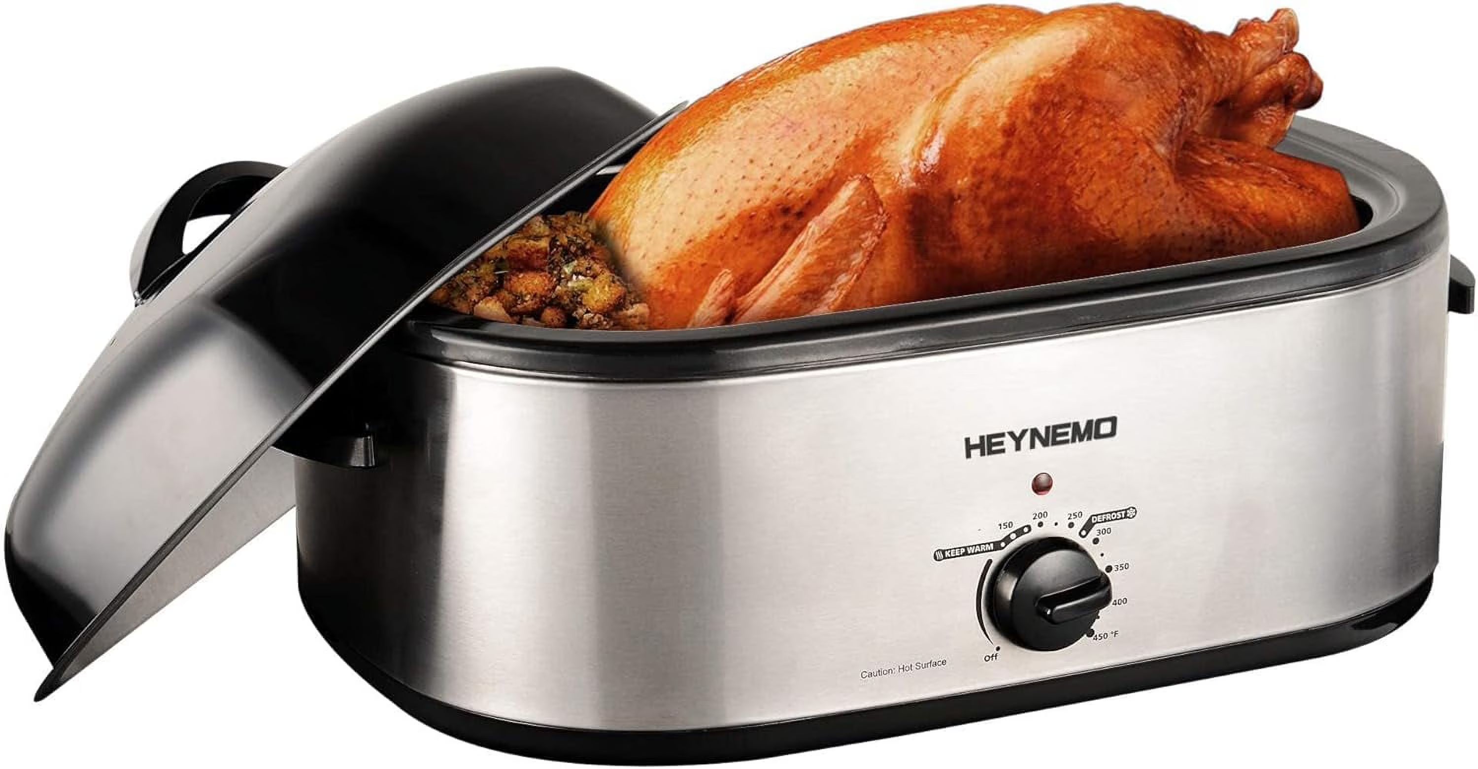 20 Quart Electric Roaster Oven, Turkey Roaster Electric, Roaster Oven Buffet, Selfbasting Lid, Removable Pan, Full-Range Temperature Control Cool-Touch Handles, Turkey Roaster, Black