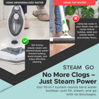 Steam & Go 10-in-1 Steam Cleaner with Detachable Base Steamer Mop Floor Cleaner