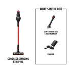 Dirt Devil Cordless Standing Stick Vacuum Cleaner, Carpet & Hard Floors, Above Floor Cleaning, LED Headlights, Lightweight, 25 Min. Run Time, for Home Use, BD57010V