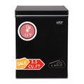 Krib B 3.5 Cu.Ft Chest Freezer with 7 Gears Temperature Adjustment, Deep Compact Freezer with a Removable Basket, Suitable for Kitchen, Garage, Basement, Black