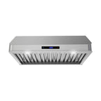 Streamline 30 in. Montecreto Ductless Undermount 406 CFM Range Hood in Brushed Stainless Steel with Baffle Filters, Touchpad Control, LED Lights