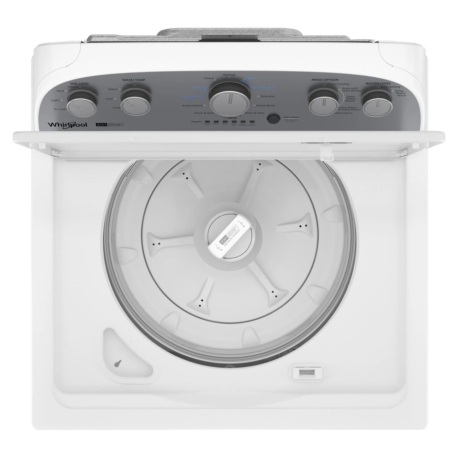 Whirlpool? Brand New WTW4957PW, 3.8-3.9 Cu. Ft. 2 in 1 Top Load Washer with Removable Agitator Capacity 3.8 Cu ft