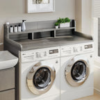 Washer Dryer Countertop with Non-slip Pads,Depth Double Layer Organizer for Washer and Dryer Laundry Hamper Counter Storage,Gray�� Matte