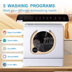 ChuMaste countertop dishwasher, countertop dishwasher with water tank, dishwasher with 5 wash programs, portable dishwasher can wash baby bottles, mini dishwasher with drying and double spray arms.��