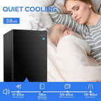 Upstreman 4.5 Cu. Ft. Compact Refrigerator with Freezer, Single Door Mini Fridge Small Refrigerator, 3 Removable Glass Shelves, Adjustable Thermostat, Black FR45
